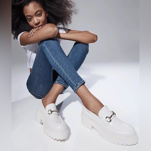 Steve Madden Fashion Leather White Loafers NWOT - Picture 5 of 6